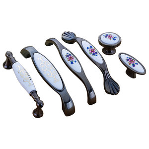 Lideshi Cabinet Handles Ceramic Oval Antique Bronze For <b>Wardrobe</b> Drawer Home Furnishing Hardware - Product Image 5