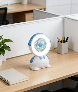 Fan light, <b>with</b> cute cartoon LED desk lamp, USB rechargeable and <b>plug</b>-in dual-use, LED ceiling light, modern ceiling light. - Product Image 5