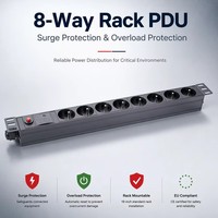Prix de gros – Unité de distribution d'alimentation (PDU) durable 19'' 1U à 8 prises avec câble de 2 m, protection contre les surtensions et les surcharges, certifiée CE