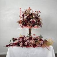 Boule de fleurs artificielles en soie, fleurs au toucher réel, boules de fleurs pour intérieur, décoration de mariage, boule de fleurs bleues, centre de table