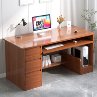 Petit bureau d'ordinateur en MDF avec tiroir pour clavier, table de bureau moderne, table d'étude, bureau d'écriture, instructions d'assemblage, multifonction