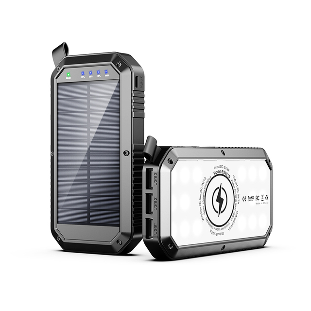 NEW Waterproof Solar Power Bank 10000mah Dual USB ABS Solar Battery Charger Travel Powerbank for All Phone