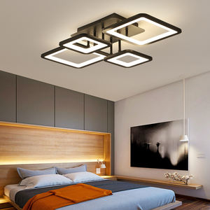 Lámpara de techo de acrílico LED cuadrada regulable negra montada en superficie de diseño moderno para dormitorio - Product Image 2