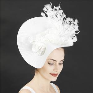 Prêt à expédier – Chapeau fascinateur 11 couleurs pour femme – Élégant pour cérémonie, baptême, <span class=keywords><strong>mariage</strong></span>, Derby – Bandeau blanc pour fête en extérieur – Chapeaux raffinés - Product Image 2