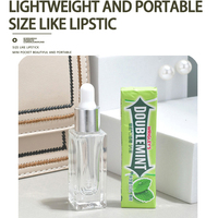 Flacon compte-gouttes carré en verre transparent pour sérum cosmétique et huile essentielle, avec bouchon doré ou argenté, logo personnalisé, vente en gros