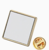 Épinglette carrée dorée personnalisable pour sublimation, broche photo vierge multi-cadres, accessoire souvenir DIY