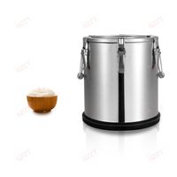 Seau isotherme en acier inoxydable pour aliments et soupes, capacité commerciale de 10L, 20L, 50L, 60L, 80L, 100L, 120L, grand conteneur de transport pour aliments cuisinés
