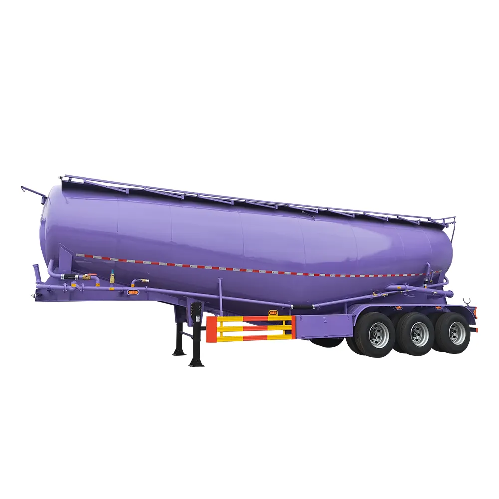 Aluminum Alloy Powder Tank Semi Trailer Calcium Hydroxide Tank Trailer 38 Cubic Light Bulk Cement Tank Semi-trailer