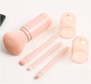 Bán Hot Bán Buôn Siêu Mềm Makeup Brush Đơn Màu Telescopic Xách Tay 4 Trong 1 Mini Makeup Brush Set