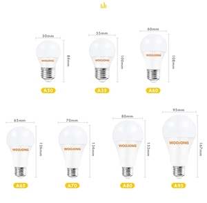 WOOJONG Bóng Đèn <span class=keywords><strong>LED</strong></span> 9W A Cao Lumen A60 A19 Focos Bóng Đèn <span class=keywords><strong>LED</strong></span> Chữ Nổi 9W 840lm - Product Image 3