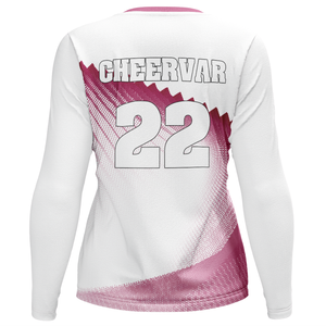 モイスチャーウィッキング女子バレーボール着用長袖バレーボールトップクルーネックデザイン - Product Image 2