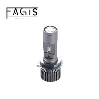 Ampoule de phare LED Fagis 9-36V avec ventilateurs, lentille de projecteur H4, 35W, 3500LM, température de couleur 6500K, 12V, certifiée CE, neuve