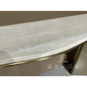 Fashion Designed <b>Gold</b> Iron Base <b>Console</b> <b>Table</b> Living Room Furniture Luxury White Marble Top Curved <b>Tables</b> 01 Iron <b>Console</b> <b>Table</b> - Product Image 4