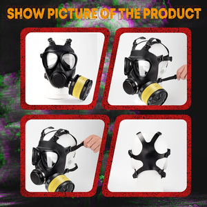 Masque respiratoire intégral avec filtre à vapeurs organiques, cartouche filtrante, matériau TPE, conception 3 couches pour usage chimique, réutilisable, anti-poussière et anti-gaz - Product Image 6