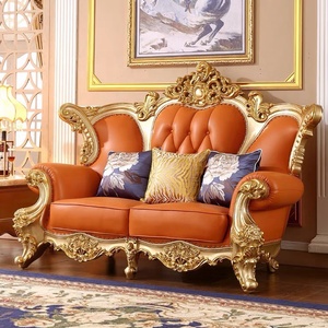 Estilo italiano <span class=keywords><strong>de</strong></span> lujo real diseños clásicos <span class=keywords><strong>Palacio</strong></span> muebles tela cuero oro sofá Conjunto 1 2 3 asientos sala <span class=keywords><strong>de</strong></span> estar Dubai Villa hogar - Product Image 3