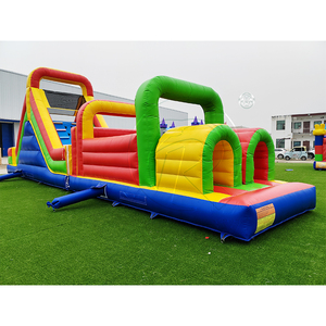 Outdoor Amusement Park Inflatable Kids Adults Inflatable Jumping Castle Obstacle Course with <b>Slide</b> Climbing Wall for Playground - Product Image 4