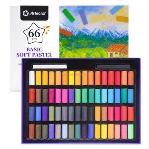 Artecho 64 couleurs non toxique lisse doux au toucher basique pastel doux ensemble pour l'approvisionnement artistique