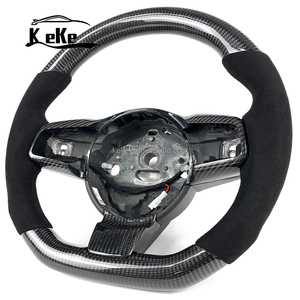 Volante in Fibra di Carbonio per <span class=keywords><strong>Jaguar</strong></span> <span class=keywords><strong>F</strong></span> TYPE XE XF <span class=keywords><strong>F</strong></span> <span class=keywords><strong>PACE</strong></span> E <span class=keywords><strong>PACE</strong></span> 2015-2025, Fondo Piatto, Upgrade Interni Sportivi - Product Image 2
