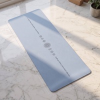 Tapete de Yoga de Lujo de 0.5cm de Grosor, de Goma, con Correa de Transporte, Ecológico, Antideslizante, Sin Olor, Ligero y Plegable para Ejercicio y Fitness