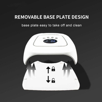 Lampe à ongles UV LED professionnelle 180W haute puissance, portable, rechargeable, en plastique, pour usage domestique et en salon, pour le durcissement du vernis gel