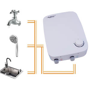 Calentador de agua caliente instantáneo montado en la pared de 8000W V 220-240V al por mayor para uso comercial OEM fabricante inglés plástico inglés - Product Image 2