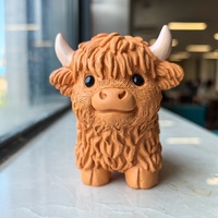 Sculpture de vache des Highlands écossais peinte à la main, figurine de veau en résine, statue animale, objets de collection pour la décoration de ferme, cadeau pour les amoureux des vaches