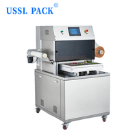 Machine d'emballage de barquettes DQ400L professionnelle pour aliments cuits, en acier inoxydable, à gaz, pour atelier d'emballage