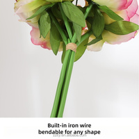 Buket Peony Buatan Real Touch Premium, Bunga Tiruan Gaya Eropa untuk Dekorasi Meja Pernikahan, Natal, dan Kembali ke Sekolah