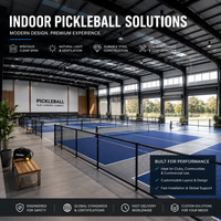 Complexe de pickleball intérieur avec structure en acier, panneaux acoustiques en laine de roche, certifié CE, éclairage suspendu, prêt à l'emploi en usine