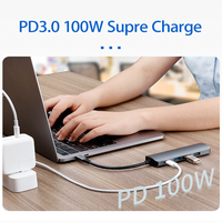 Adaptador 5 en 1 de 3 puertos de alta velocidad para ordenador portátil, teléfono móvil, 4K, 30Hz, nueva marca para ordenador