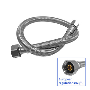 Tuyau tressé en acier inoxydable 304 avec écrou en laiton, insert en laiton, EPDM, diamètre 12,5 mm pour usage plomberie - Product Image 4