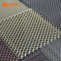 Rideau en maille métallique en acier inoxydable et aluminium décoratif de couleur dorée personnalisée pour restaurant