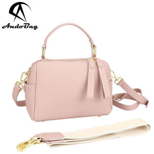 Bolso de mano de cuero genuino AndoBag, bolso cruzado de cuero suave a la moda, mini bolso de hombro con cremallera para mujer 1604 - Product Image 1