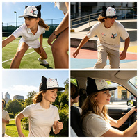 Casquette de baseball rétro en denim délavé avec logo personnalisé, impression numérique, broderie 3D, 6 panneaux