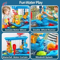 Chengji tendance jouets été plage table de sable enfants jeu d'eau intérieur extérieur en plastique bébé nappe phréatique jouet avec chaise