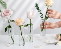 Tube en verre cylindrique transparent avec bouchon en liège, fourni par l'usine, récipient en verre vide pour le stockage d'échantillons et usages multiples