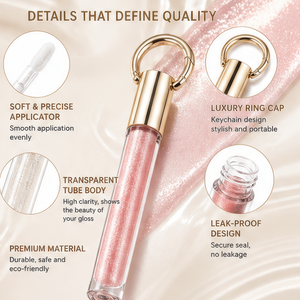 Rouge à lèvres repulpant effet miroir, nouveau style, 4 ml, avec boucle de suspension, aspect naturel, marque privée - Product Image 2