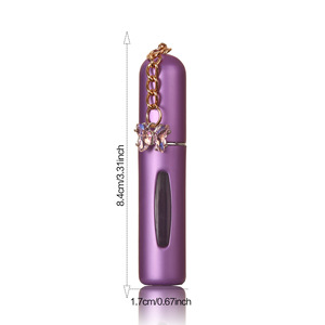 5ml Aluminum Tube Glass Portable Perfume <strong>Spray</strong> Bottle with Butterfly Pendant <strong>Window</strong> Travel Packaging - Product Image 2