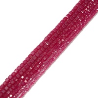 Vente en gros de perles de cristal en obsidienne fumée naturelle, rubis, quartz rose, facettées en forme de cube de Rubik, 2/3/4 mm, pour la fabrication de bijoux, bracelets