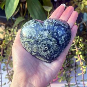 Cristal de Cuarzo en Forma de Corazón, Jaspe Kambaba Natural, Regalos de Sanación Reiki - Product Image 5