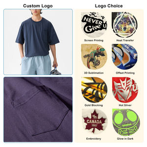 T-shirt pour homme en coton 100% de haute qualité, surdimensionné, 200g, col rond, tricoté, design uni, manches courtes, respirant, séchage rapide - Product Image 3