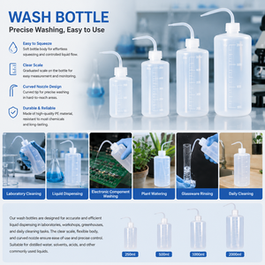 Botella de Lavado de Plástico PE Degao de 150ml, 250ml, 500ml y 1000ml con Boquilla Curva para Enjuague y Dispensación de Líquidos de Laboratorio - Product Image 2