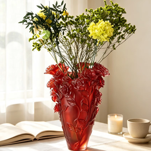 <span class=keywords><strong>Vaso</strong></span> per Fiori 3D con <span class=keywords><strong>Rosa</strong></span> <span class=keywords><strong>Rossa</strong></span> <span class=keywords><strong>in</strong></span> Rilievo, <span class=keywords><strong>Vaso</strong></span> <span class=keywords><strong>in</strong></span> Pâte de Verre Fatto a Mano con Fusione a Cera Persa per Composizioni Floreali, Decorazione di Lusso per Matrimoni - Product Image 1