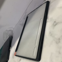 Étui pour tablette Samsung S9 Ultra 14,6 pouces, dos transparent, trois volets, porte-stylet, étui en cuir