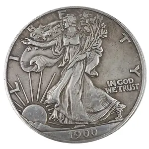 Großhandel benutzer definierte MESSING 2020 2024 neue 1 Unze American Eagle Vintage Gold Silber Walking Liberty in Gott Wir vertrauen Herausforderung Münze