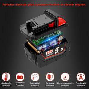 <span class=keywords><strong>Batterie</strong></span> Li-ion de remplacement <span class=keywords><strong>M18</strong></span> 18V 4.0Ah 5.0Ah 6.0Ah 9.0Ah 12.0Ah pour outils électriques Milwaukee 18V 48-11-1850 <span class=keywords><strong>Batterie</strong></span> au lithium 18V - Product Image 3