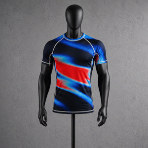 เสื้อยืดออกกำลังกายผู้ชาย แห้งเร็ว ผลิตจากโพลีเอสเตอร์ เหมาะสำหรับวิ่ง ฟิตเนส ยิม  เสื้อแรชการ์ดสำหรับกีฬาทุกประเภทและกิจกรรมกลางแจ้ง - Product Image 1