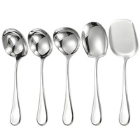 Cuillère de service en acier inoxydable pour buffet, cuillère de service en acier inoxydable pour mariages et fêtes, ustensiles de cuisine épaissis