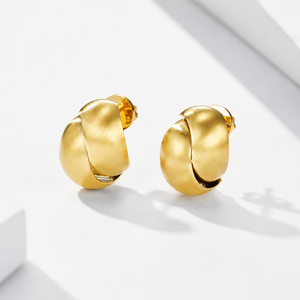 Pendientes Geométricos con Baño de Oro, Aleación, Diseño Clásico Unisex - Product Image 1