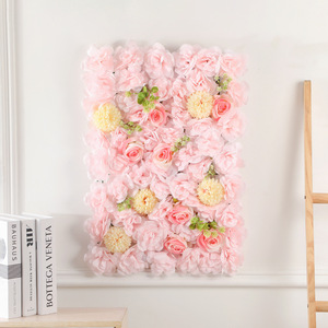 Mur floral artificiel 60x40cm motif rose, décoration romantique pour la photographie de mariage et la décoration intérieure - Product Image 2